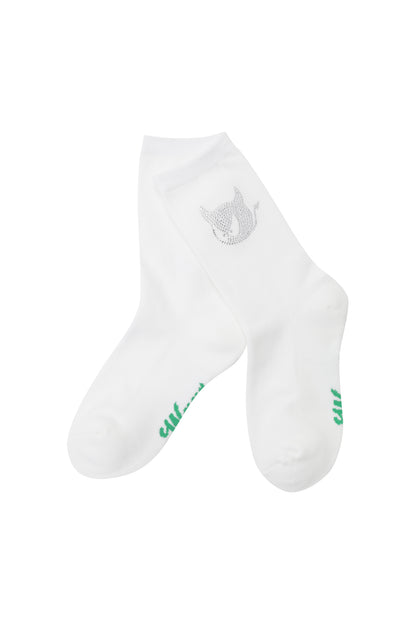 Women's Embellished Crystal Logo Socks