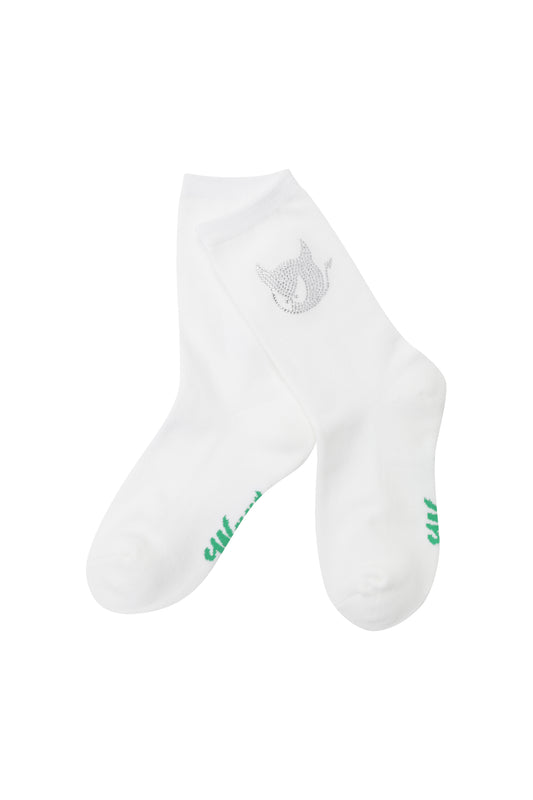Women's Embellished Crystal Logo Socks