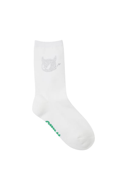 Women's Embellished Crystal Logo Socks