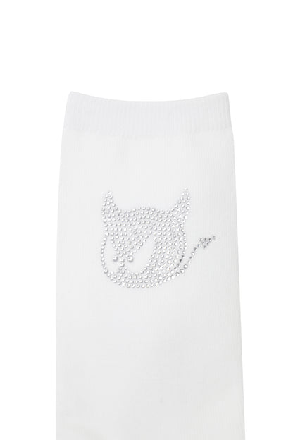 Women's Embellished Crystal Logo Socks