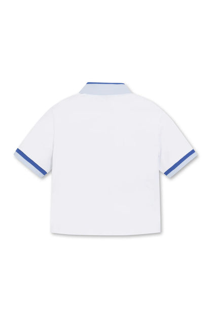 Women's Colour Rib Cropped Pique Polo
